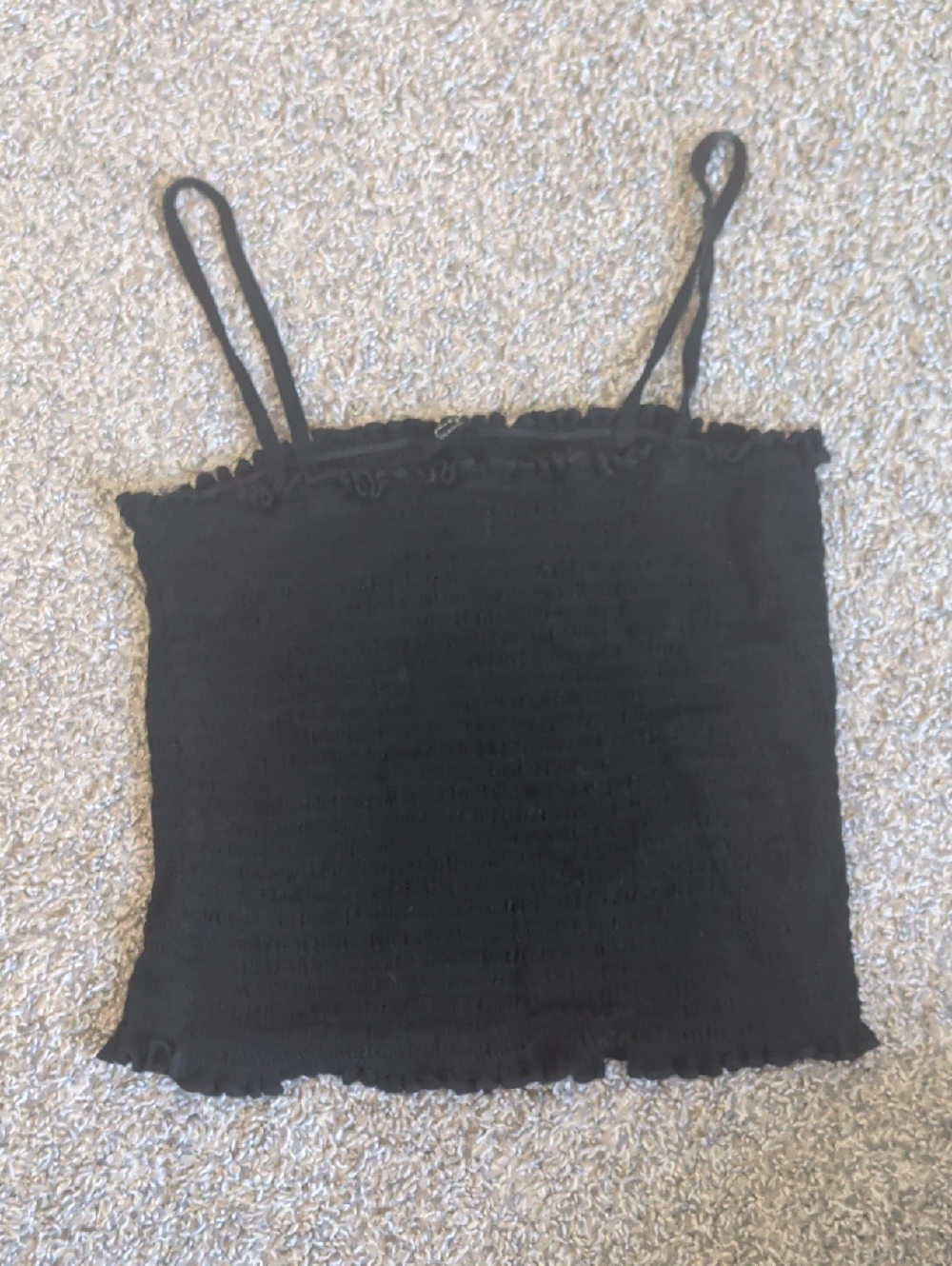Brandy Melville Black Smocked Cami Tank